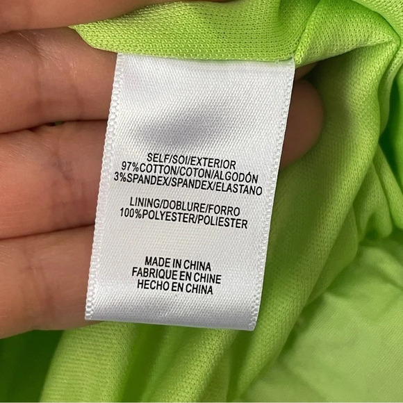 Wayf Lime green off the shoulder puff sleeve crop top Sz L - Picture 7 of 8